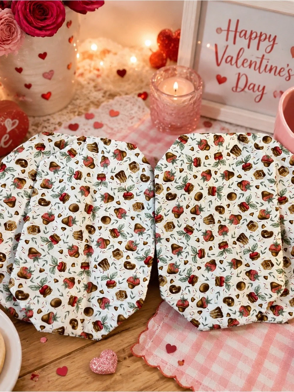 Set of 4 Table Placemats Handmade Dessert/Fall Print Kitchen Decor